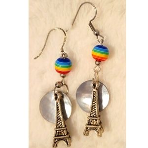 Pride... Moon over Paris Charm Earrings